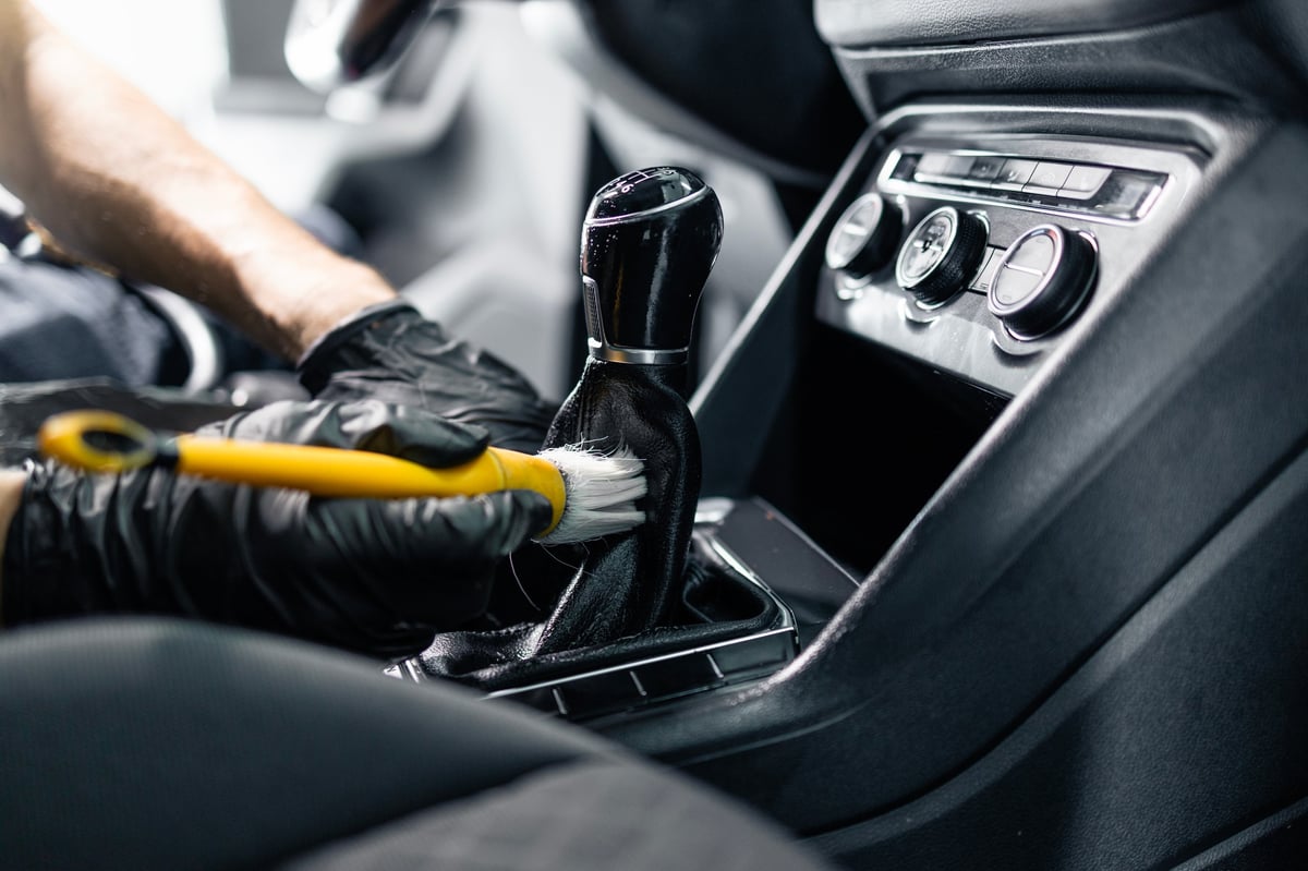 Professional detailing soft-brush interior cleaning