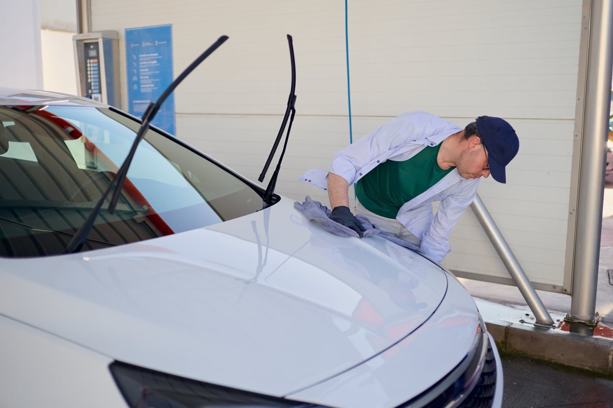 Glossy vehicle being detailed in Conroe, TX